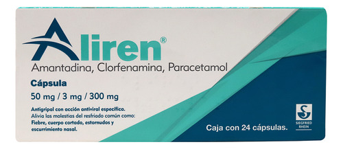 Aliren Amantadina, Clorfenamina, Paracetamol, 24 Cápsulas 50