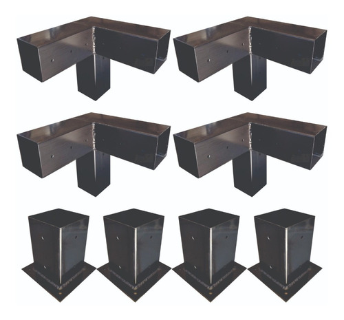 Kit Herrajes Para Pergola Decks 1 Modulo Hierro Y Madera