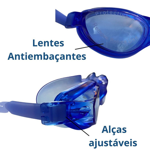Óculos De Natação Pró Lentes Antiembaçante Com Estojo Adulto