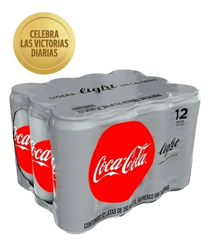 Refresco Coca Cola Light 12 Latas De 355 Ml C/u