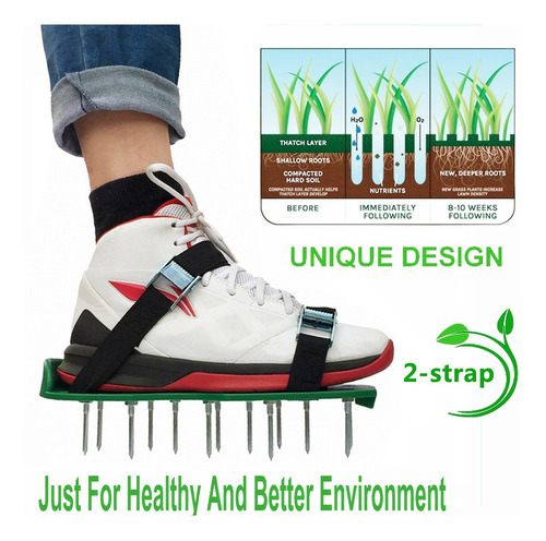 Imagen 7 de 8 de Césped Aireador Zapatos Herramienta Eficaz Para Airear Patio
