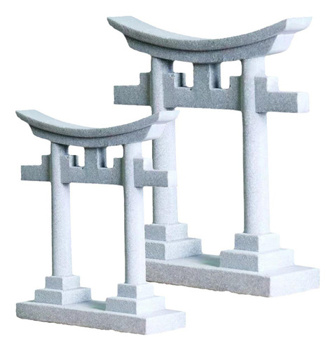 2 Piezas De Piedra De Imitación Torii Puerta Decoración De