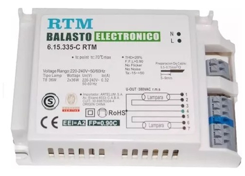 Balasto Electronico 1x18w 6.15.320-c Rtm