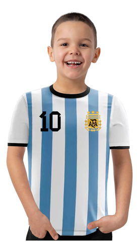 Camiseta Remera Deportiva Argentina Niño Messi 10 C/nombre 