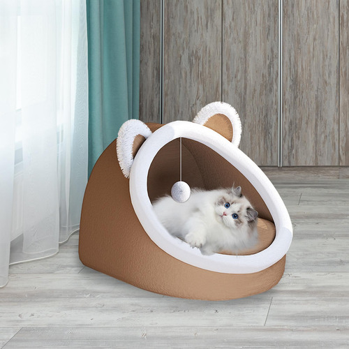 Cama Para Gatos Con Pelota De Juguete, Cama Para Marrón S