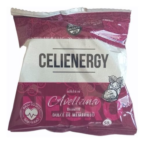 Alfajores Celienergy Negro C/harina Avellanas Membrillo X 12