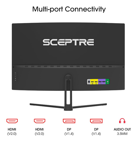 Monitor Curvo Para Juegos Sceptre De 32 Pulgadas Overdrive H