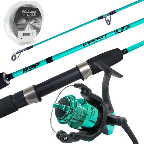 Kit Pesca Vara 1,80m 25lbs E Molinete 3000 6kg E Linha Mono