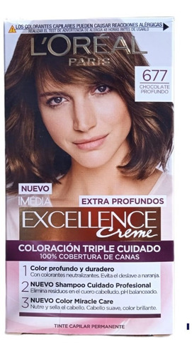 Tinta Loreal Excellence 677 Color Chocolate Puro Extra Prof