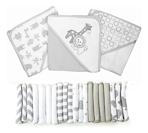 Set De Toallas Con Capucha Y Paños De Baño Para Bebé, 23 Pie