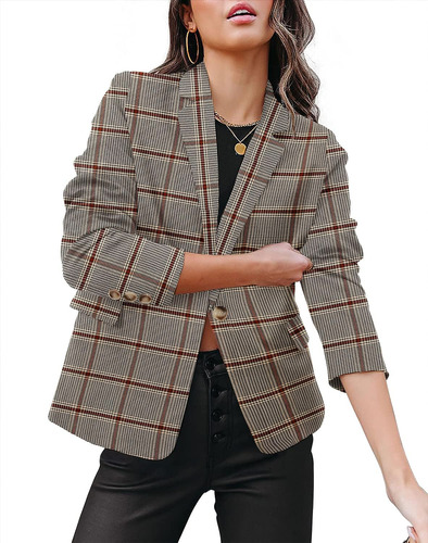 Blazer Casual Con Bolsillos Para Mujer