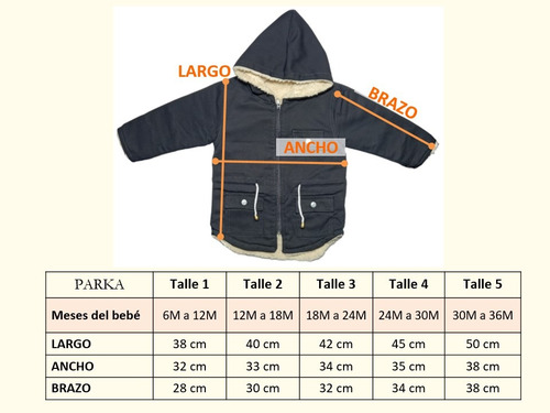 Campera Bebe/a Parka Con Peluche De Gabardina, Ig Nilde.baby