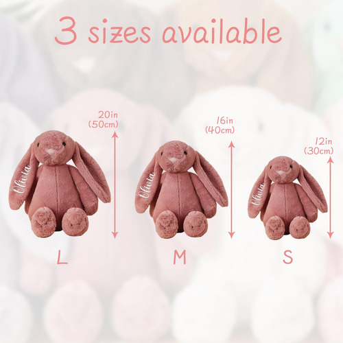 Conejo De Pascua Personalizado Con Nombre Bordado 30 Cm