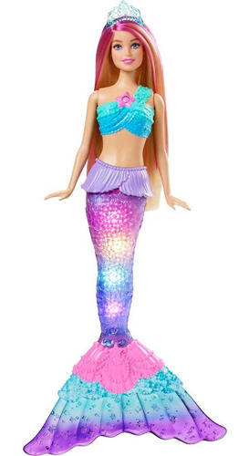 Sirena Barbie  Cola De Luz Centella Activada  Agua