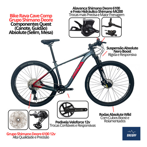 Bicicleta Rava Cave Boost 2025 Comp Grupo Shimano Deore 6100