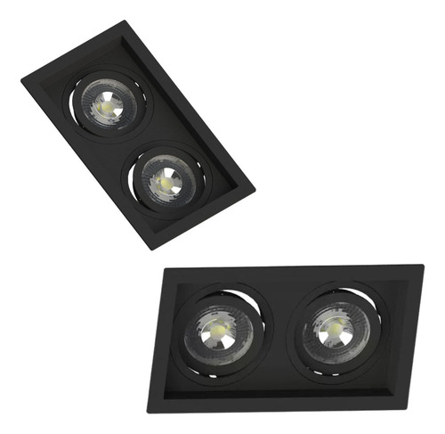 Kit 10x Spot Embutir Par20 Duplo Recuado Preto Save Energy