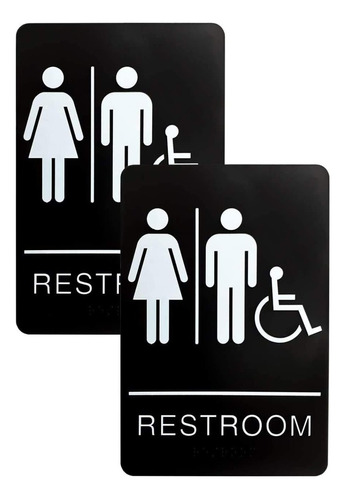 Señalamiento Para Baño Unisex Hombre Mujer Y Discapacitados