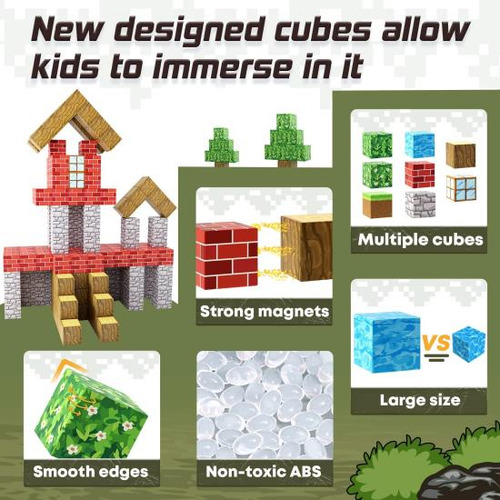Bloques Magnéticos - Build Mine Magnet World Edition, Juguet
