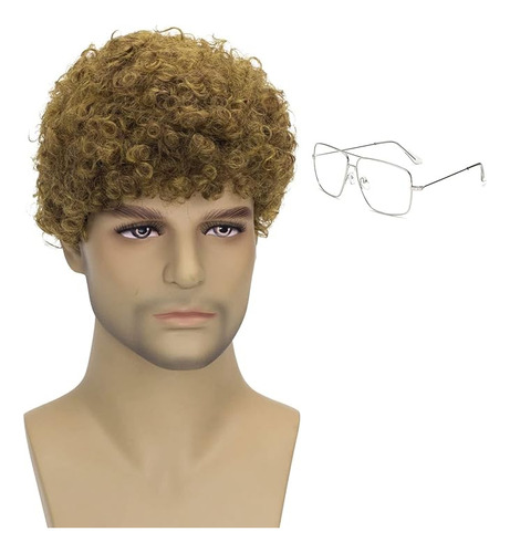 Pelucas Rizadas Cortas Para Hombre Disfraz Halloween Afro Re