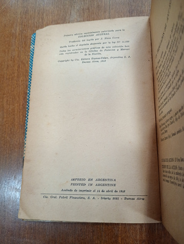 Libro Capitanes Valientes Rudyard Kipling Espasa Calpe 1948 (Usado)