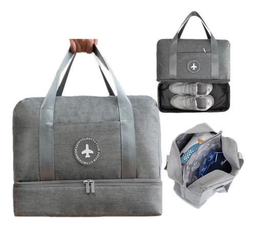 Imagen 1 de 7 de Bolsa De Gimnasia De Gran Capacidad, Playa, Viaje, Forro Doble, Almacenamiento De Calzado Independiente Seco Y Húmedo
