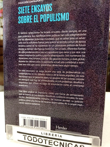 Imagen 2 de 5 de Siete Ensayos Sobre El Populismo - Biglieri Y Cadahia -mn