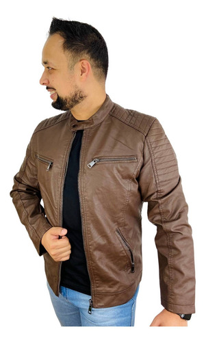 Imagem 1 de 7 de Jaqueta Couro Plus Size Masculina - Excelente Qualidade