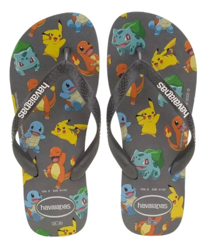 Chinelo Havaianas Pokémon Grafite -  Licenciado