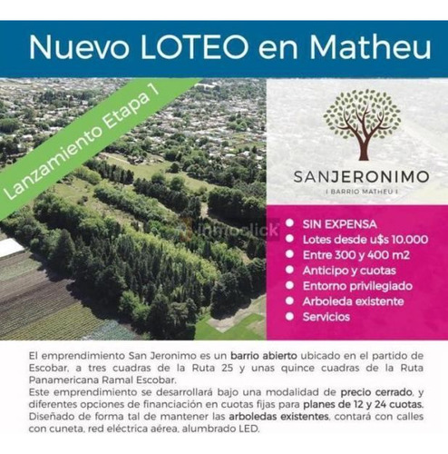 Lote En Barrio Semi Cerrado San Jerónimo, Matheu