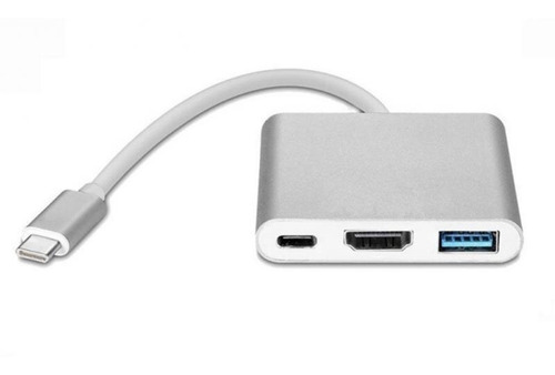Imagen 3 de 10 de Adaptador Hub 3 En 1 Usb-c A Hdmi, Usbc, Usb 3.0 - 4k