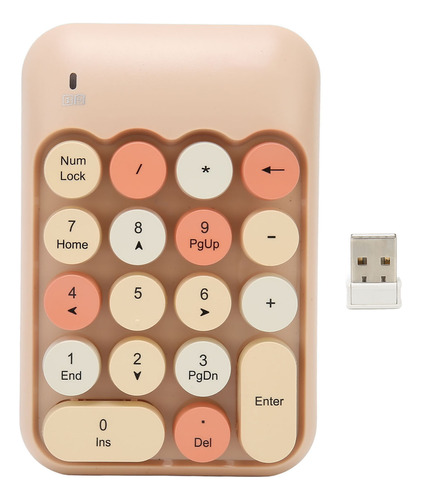 Teclado Numérico Usb 12 #, Color Té Con Leche, Colores Mezcl