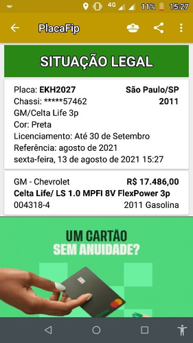 Imagem 9 de 9 de Chevrolet Celta 2011 1.0 Life Flex Power 3p