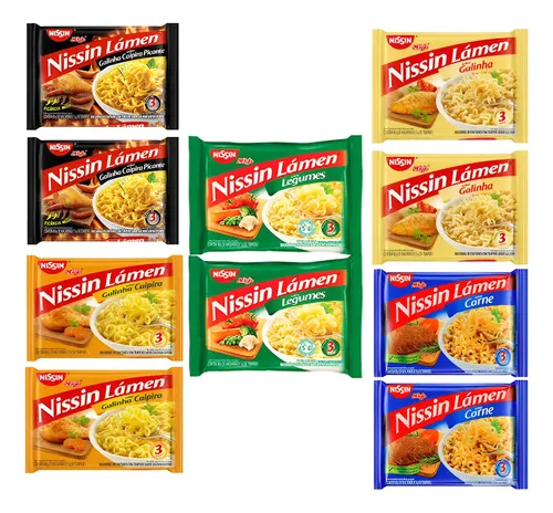 Miojo Nissin Lámen 80g Mix 5 Sabores Kit 10 Un | MercadoLivre