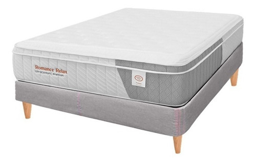 Colchón Sencillo de espuma Romance Relax Ultra Confort + base Memphis blanco - 100cm x 190cm x 68cm con pillow