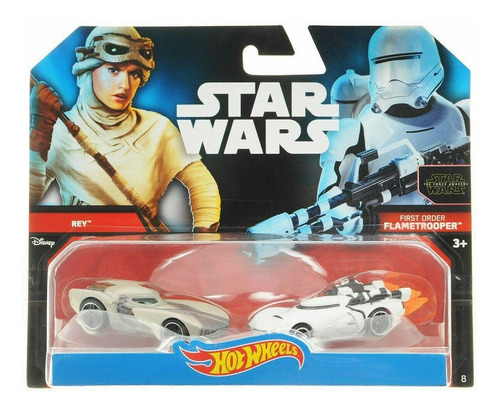 Hot Wheels Star Wars Rey & Flametrooper Set Autos De Metal