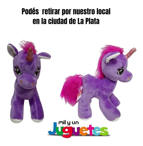 Imagen 5 de 8 de Unicornio Parado Peluche 20cm My Plush La Plata
