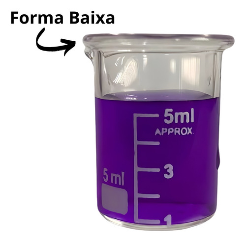 Becker De Vidro Graduado Béquer 5ml Copo Jarra Forma Baixa