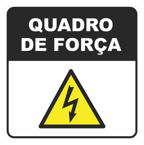 Kit 3 Placas Sinalização Aviso Quadro De Força Tensão Perigo