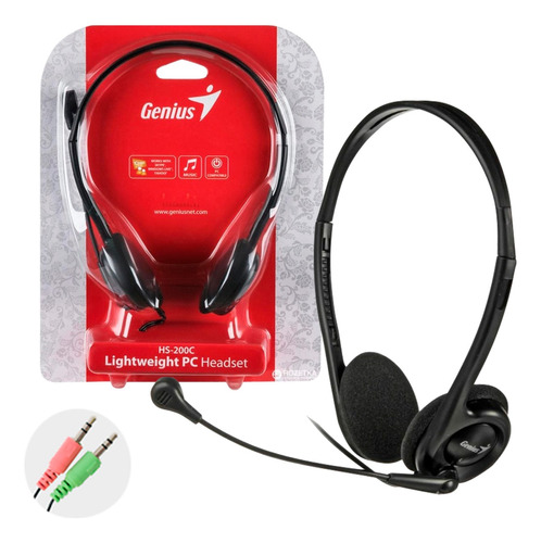 Auriculares Genius Hs-200c Ajustables Microfono 3.5mm Bagc