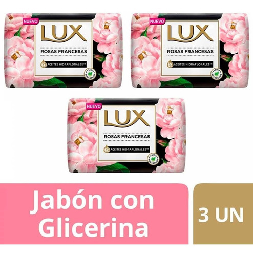 Jabon Lux Rosas Francesas X 3 Unidades X 125 G