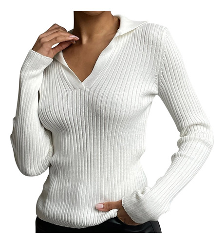 Jersey De Punto Estilo Mujer, Cuello Holgado, A La Moda