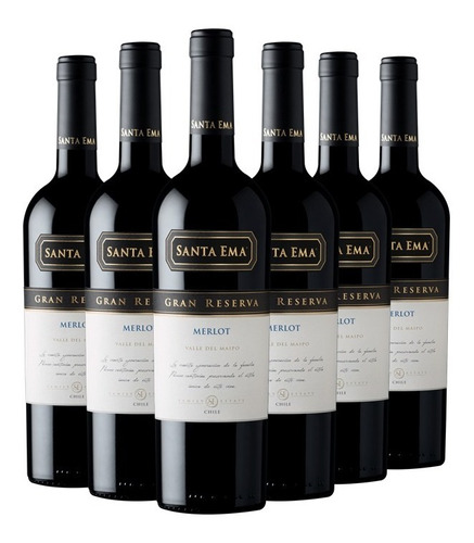 Vino Santa Ema Gran Reserva Merlot  750cc X 6