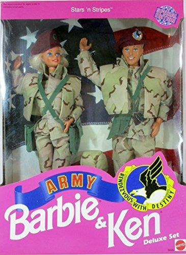 Star 'n Stripes Army Barbie Y Ken Juego De Lujo
