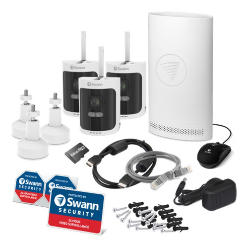 Swann Wifi 8 Canales 3 Cámaras Inalámbricas 2k Recargables