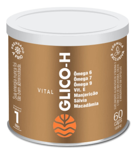 Vital Glico H Ômega 6 7 9 Vit. E Manjericão Macadâmia 60caps