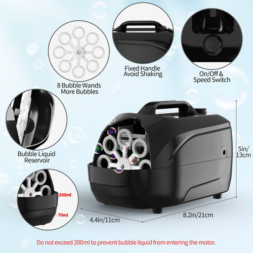 Temi Bubble Machine Soplador Automático De Burbujas Actualiz