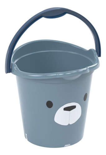 Balde 8 L Lavanderia Enxoval Bear Azul Plasútil