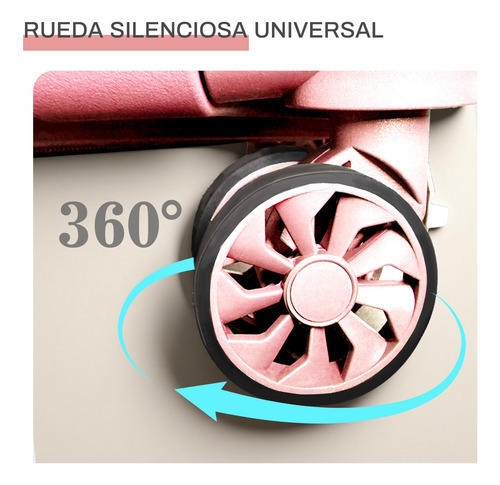 Maleta 24 Pulgadas Doble Llanta Ligeraresistente Antilluvia Coral Claro