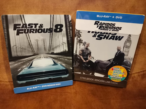 Rapidos Y Furiosos 8 Y Hobs & Shaw Steelbook Blu Ray +regalo