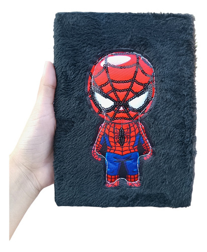 Cuaderno Pequeño De Spiderman Cubierta De Tela De Peluche 